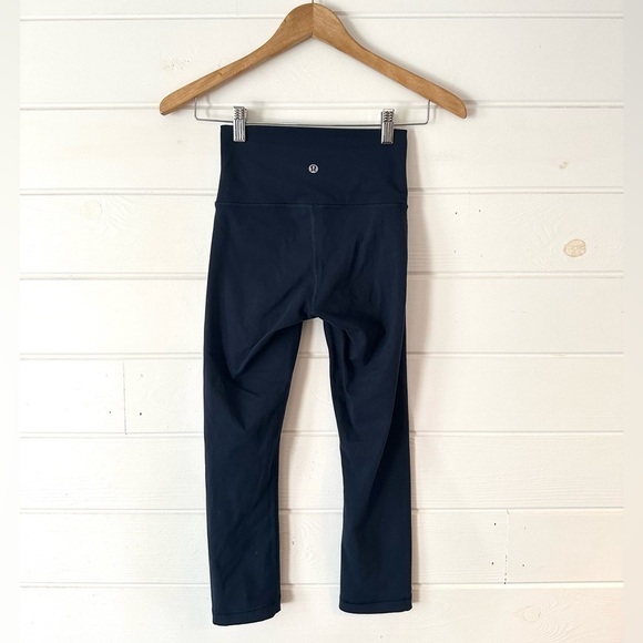Lululemon Wunder Under High Rise Crop Leggings Full-On Luon 21" Nocturnal Teal 2 - Picture 9 of 12
